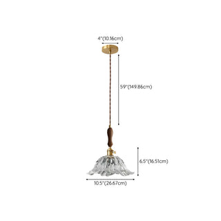 Elegant Modern Flower Clear Glass Pendant Light Zawala Image - 14