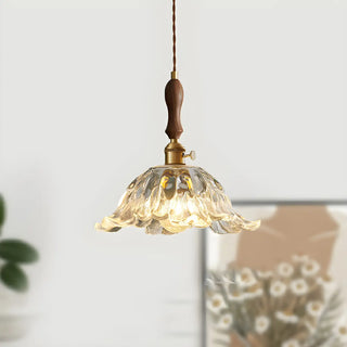 Elegant Modern Flower Clear Glass Pendant Light Zawala Image - 3