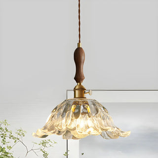 Elegant Modern Flower Clear Glass Pendant Light Zawala Image - 4