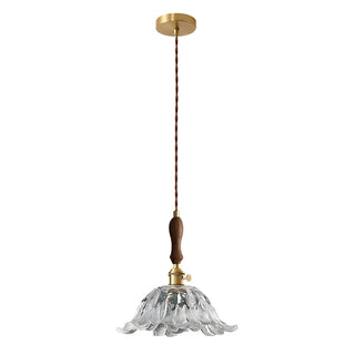 Elegant Modern Flower Clear Glass Pendant Light Zawala Image - 6