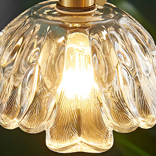 Elegant Modern Flower Clear Glass Pendant Light Zawala Image - 9