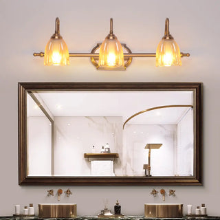 ZOWALA - Elegant 3-Light Clear Glass Brass LED Vanity Light Image - 1