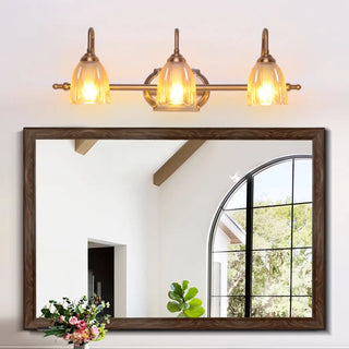 ZOWALA - Elegant 3-Light Clear Glass Brass LED Vanity Light Image - 2