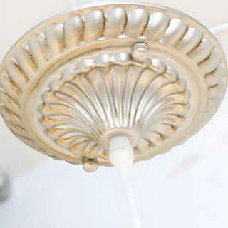 Elegant French White Metal Floral Pink Rose Pendant Light Zawala Image - 8
