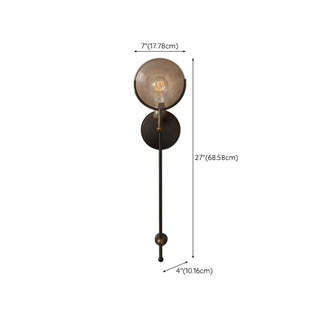 Vintage Industrial Clear Glass Black Metal Wall Lamp Zawala Image - 14