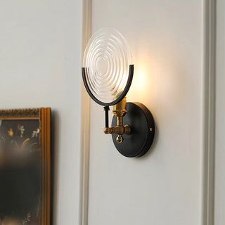 Vintage Industrial Clear Glass Black Metal Wall Lamp Zawala Image - 3