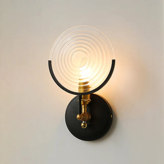 Vintage Industrial Clear Glass Black Metal Wall Lamp Zawala Image - 4