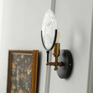 Vintage Industrial Clear Glass Black Metal Wall Lamp Zawala Image - 7