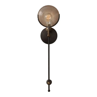 Vintage Industrial Clear Glass Black Metal Wall Lamp Zawala Image - 9