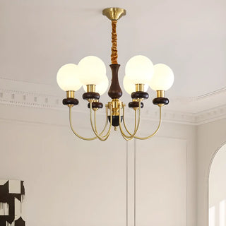 ZOWALA - Modern Globe Brass Chandelier for Living Room - 6 Lights Image - 1