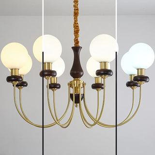 ZOWALA - Modern Globe Brass Chandelier for Living Room - 6 Lights Image - 12