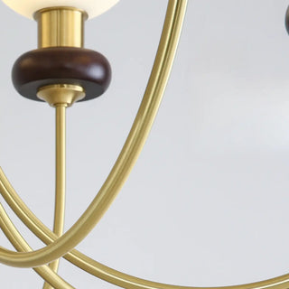 ZOWALA - Modern Globe Brass Chandelier for Living Room - 6 Lights Image - 16
