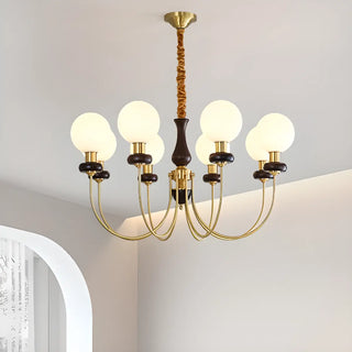ZOWALA - Modern Globe Brass Chandelier for Living Room - 6 Lights Image - 3