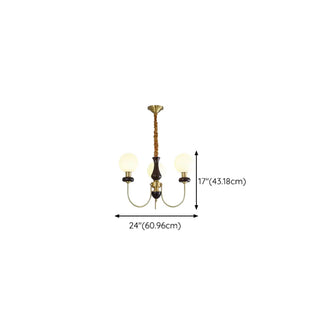 ZOWALA - Modern Globe Brass Chandelier for Living Room - 6 Lights #size