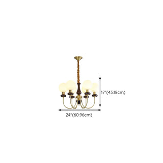 ZOWALA - Modern Globe Brass Chandelier for Living Room - 6 Lights Image - 22