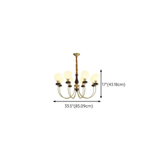 ZOWALA - Modern Globe Brass Chandelier for Living Room - 6 Lights Image - 23