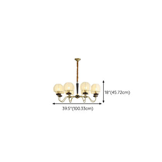 ZOWALA - Modern Globe Brass Chandelier for Living Room - 6 Lights Image - 26