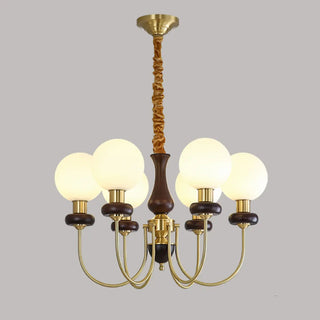 ZOWALA - Modern Globe Brass Chandelier for Living Room - 6 Lights Image - 5
