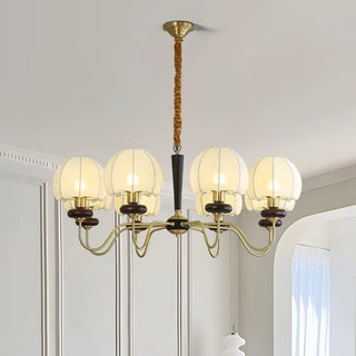 ZOWALA - Modern Globe Brass Chandelier for Living Room - 6 Lights Image - 8