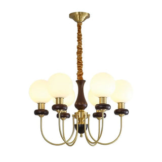 ZOWALA - Modern Globe Brass Chandelier for Living Room - 6 Lights Image - 10
