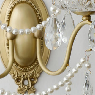 ZOWALA - Modern Gold Metal Crystal Wall Sconce Image - 10