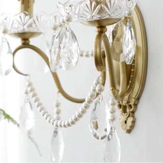 ZOWALA - Modern Gold Metal Crystal Wall Sconce Image - 11