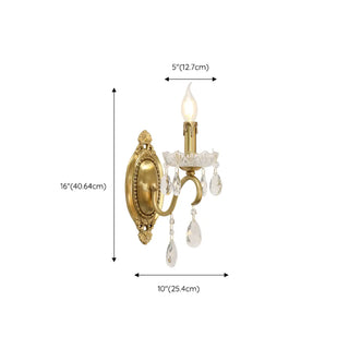 ZOWALA - Modern Gold Metal Crystal Wall Sconce #size