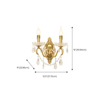 ZOWALA - Modern Gold Metal Crystal Wall Sconce Image - 13