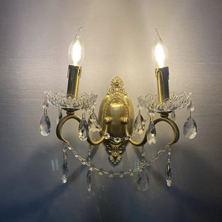 ZOWALA - Modern Gold Metal Crystal Wall Sconce Image - 2