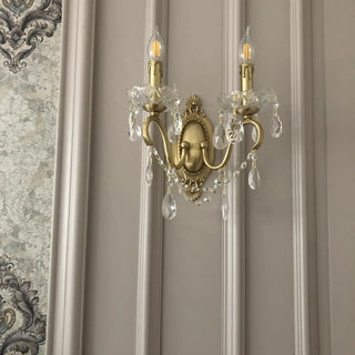 ZOWALA - Modern Gold Metal Crystal Wall Sconce Image - 4