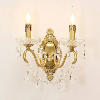 ZOWALA - Modern Gold Metal Crystal Wall Sconce Image - 5