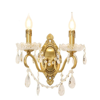 ZOWALA - Modern Gold Metal Crystal Wall Sconce Image - 6