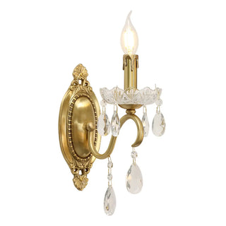 ZOWALA - Modern Gold Metal Crystal Wall Sconce Image - 7