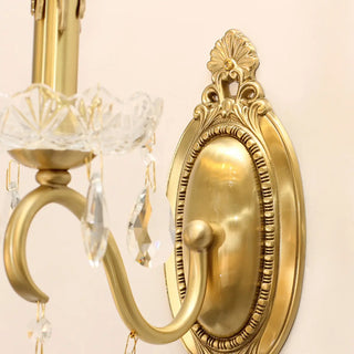 ZOWALA - Modern Gold Metal Crystal Wall Sconce Image - 8