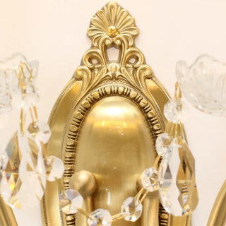 ZOWALA - Modern Gold Metal Crystal Wall Sconce Image - 9