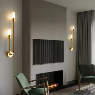 Modern Gold Dual Cylindrical LED Wall Sconce Light Zawala Image - 1