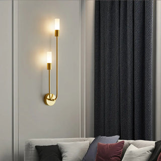 Modern Gold Dual Cylindrical LED Wall Sconce Light Zawala Image - 2