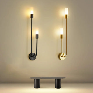 Modern Gold Dual Cylindrical LED Wall Sconce Light Zawala Image - 3