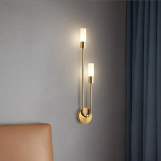 Modern Gold Dual Cylindrical LED Wall Sconce Light Zawala Image - 4