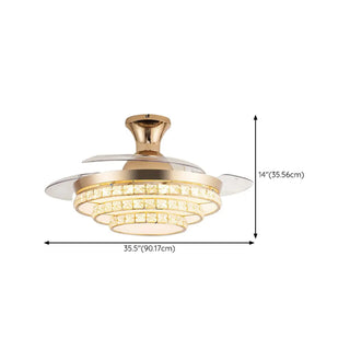 ZOWALA - Elegant Gold 4 Blades Ceiling Fan Light #size