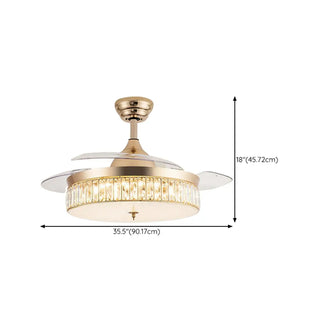 ZOWALA - Elegant Gold 4 Blades Ceiling Fan Light Image - 15