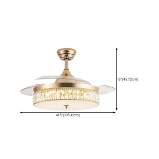 ZOWALA - Elegant Gold 4 Blades Ceiling Fan Light Image - 19