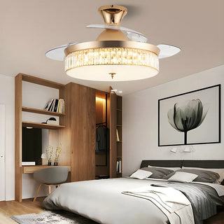 ZOWALA - Elegant Gold 4 Blades Ceiling Fan Light Image - 5