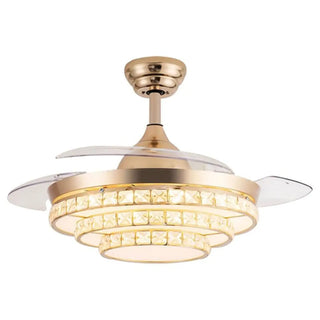 ZOWALA - Elegant Gold 4 Blades Ceiling Fan Light Image - 6