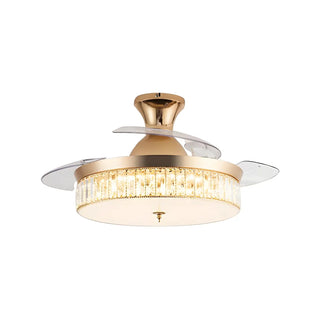 ZOWALA - Elegant Gold 4 Blades Ceiling Fan Light Image - 9
