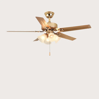 Modern Elegant 5 Blade Flower Shade Ceiling Fan Light Zawala Image - 11