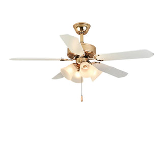 Modern Elegant 5 Blade Flower Shade Ceiling Fan Light Zawala Image - 12