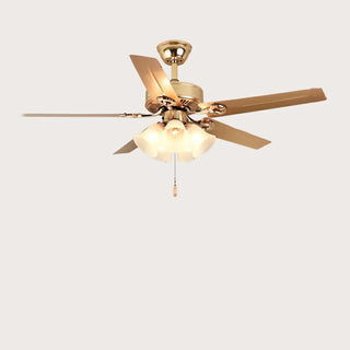 Modern Elegant 5 Blade Flower Shade Ceiling Fan Light Zawala Image - 13