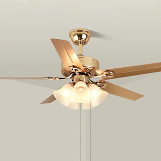 Modern Elegant 5 Blade Flower Shade Ceiling Fan Light Zawala Image - 17