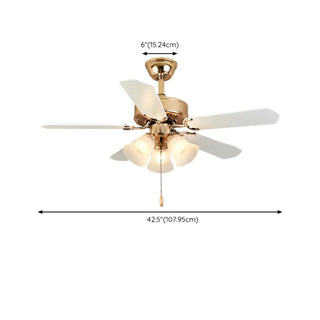 Modern Elegant 5 Blade Flower Shade Ceiling Fan Light Zawala #size